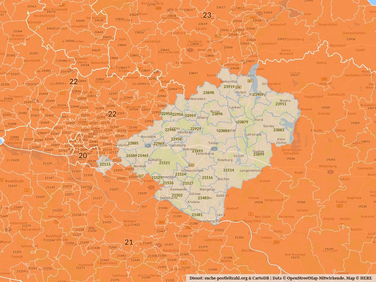 Karte des Liefergebietes in Schleswig-Holstein