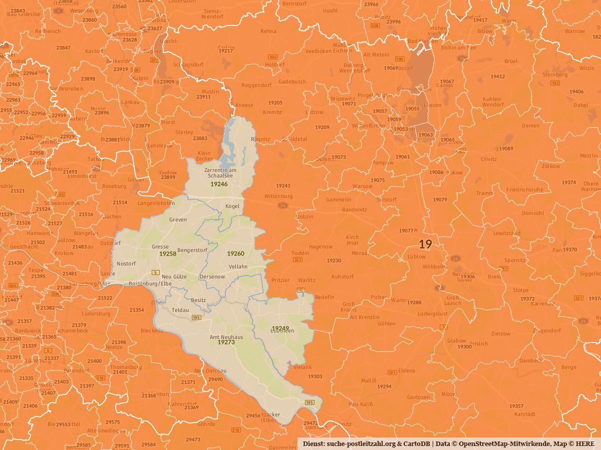 Karte des Liefergebietes in Mecklenburg -Vorpommern